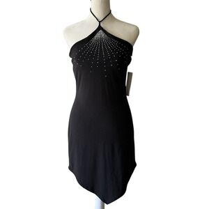 Y2K Misdemeanor Halter Mini Studded Party Dress Medium Whimsigoth Gadzooks